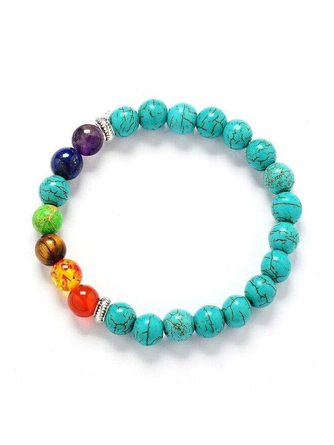 Sukhad Unisex seven chakra gemstone beads Bracelet