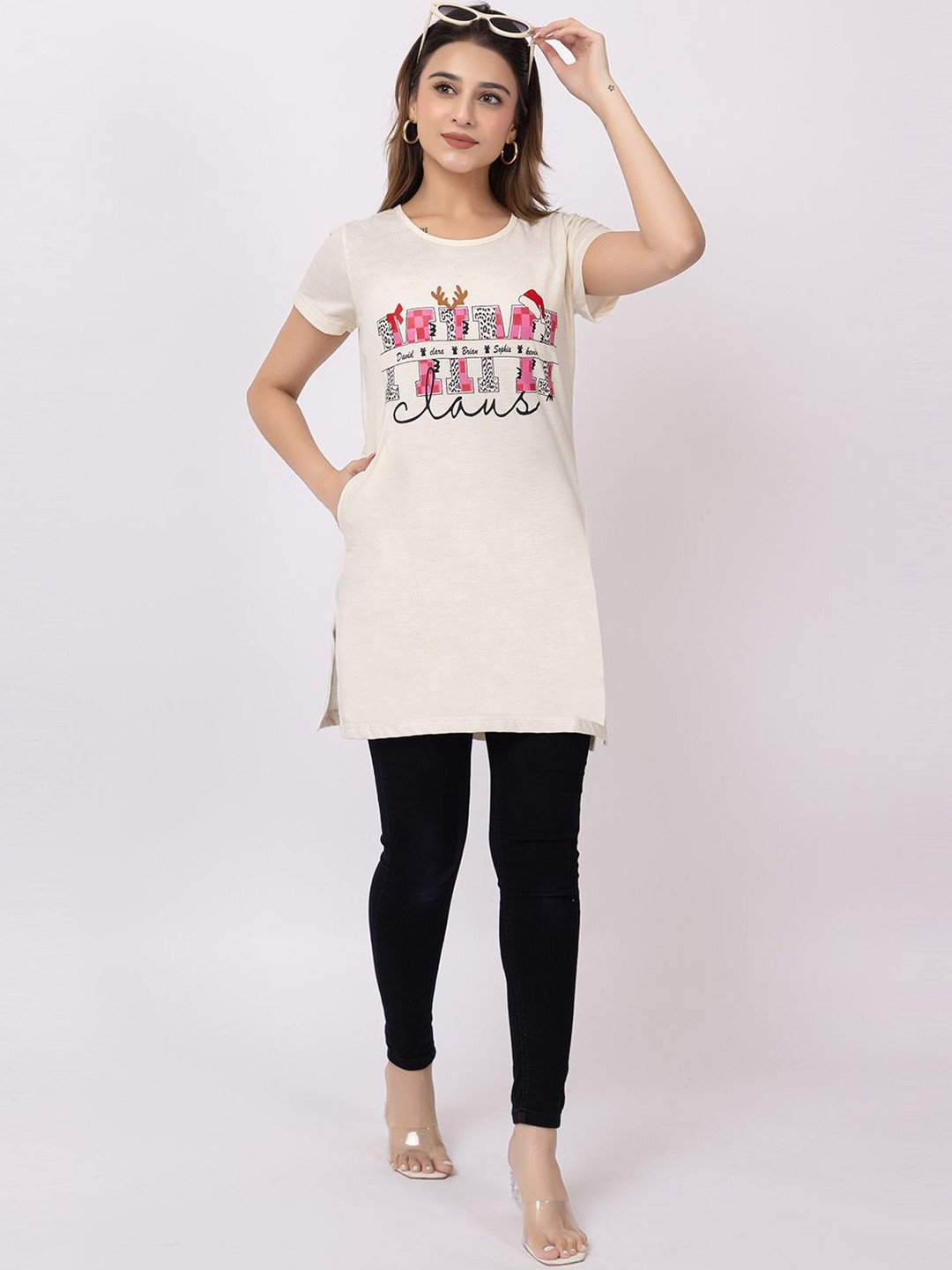 Amoldo Graphic Printed Longline Top