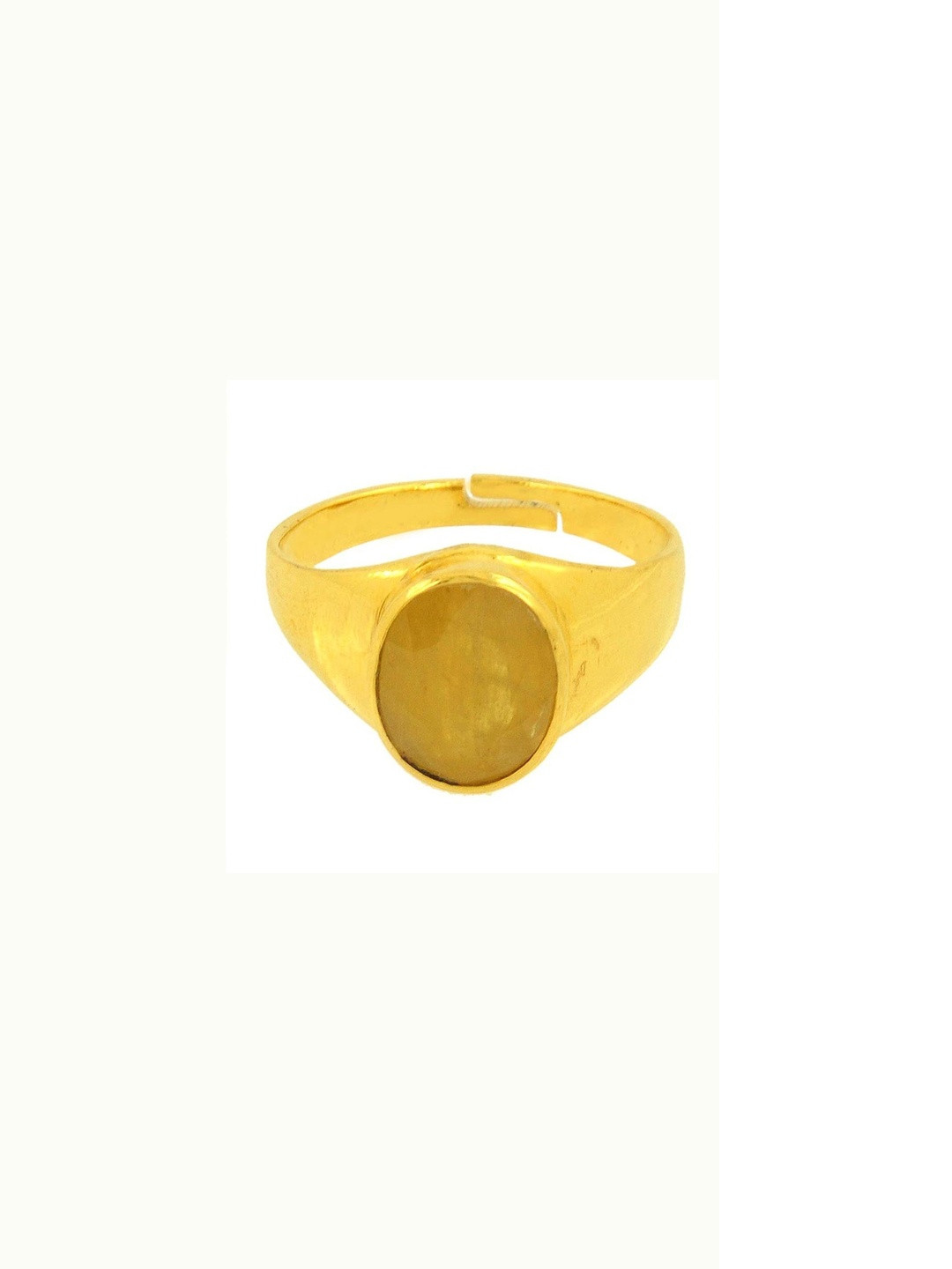 RAVIOUR LIFESTYLE Unisex Copper-Plated 11.25 Ratti Natural Sapphire Adjustable Finger Ring