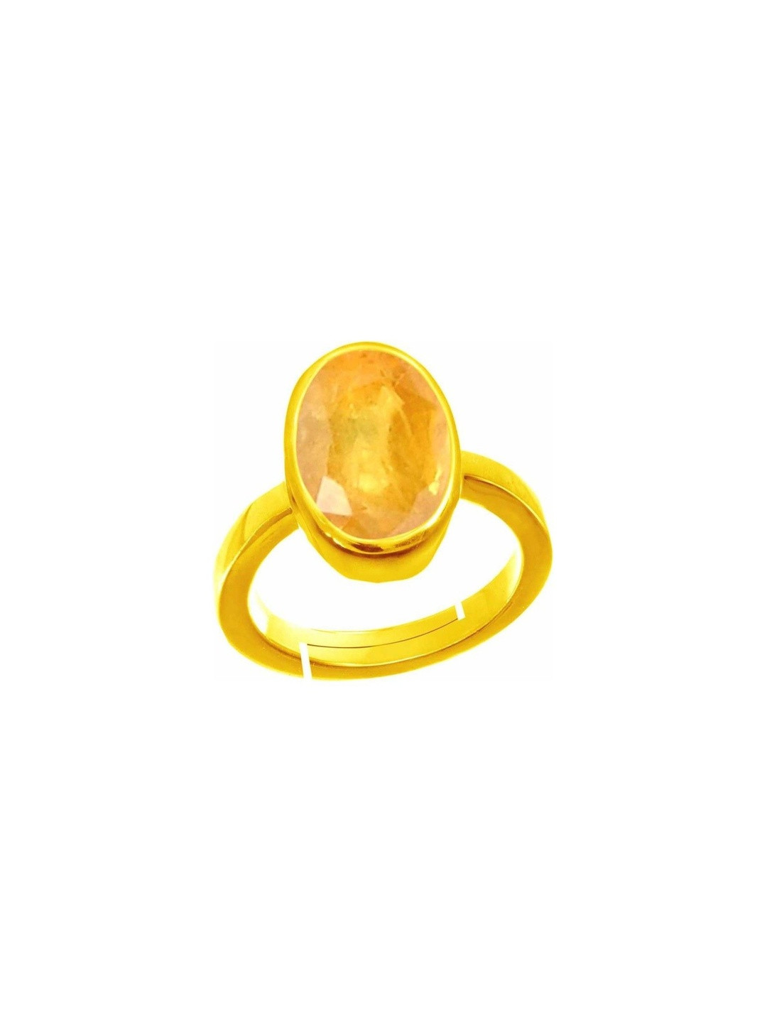 RAVIOUR LIFESTYLE Unisex Certified Yellow Sapphire Panchdhatu Finger Ring