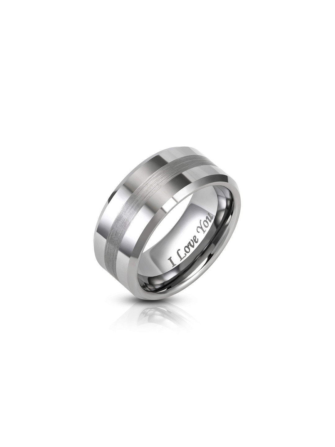 Moneekar Jewels Unisex Stainless Steel I Love You Finger Ring
