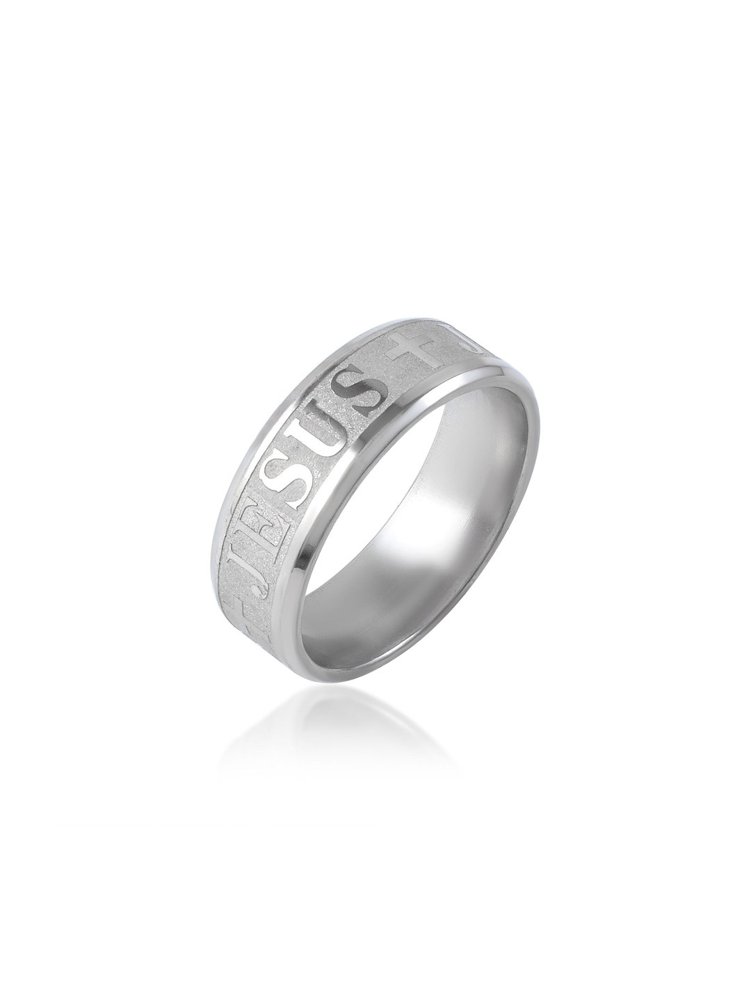 Brass Silver plated Jesus Fingerband challa Christian Finger ring