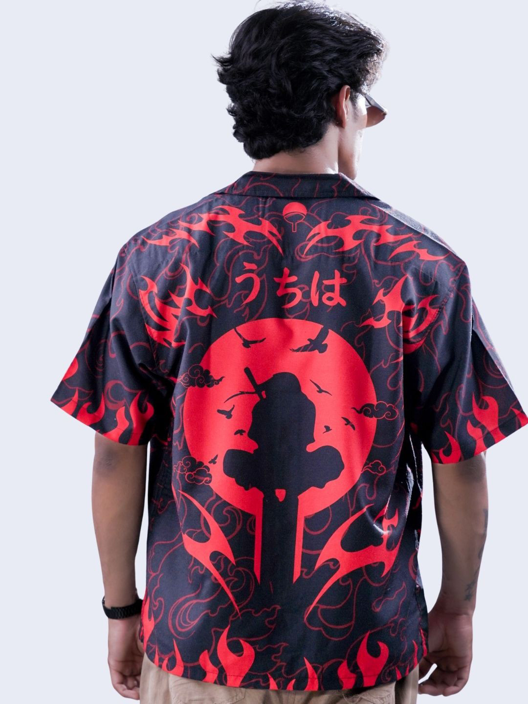 Fans Army Men Oversized Fit Graphic Printed Cuban Collar Casual Shirt