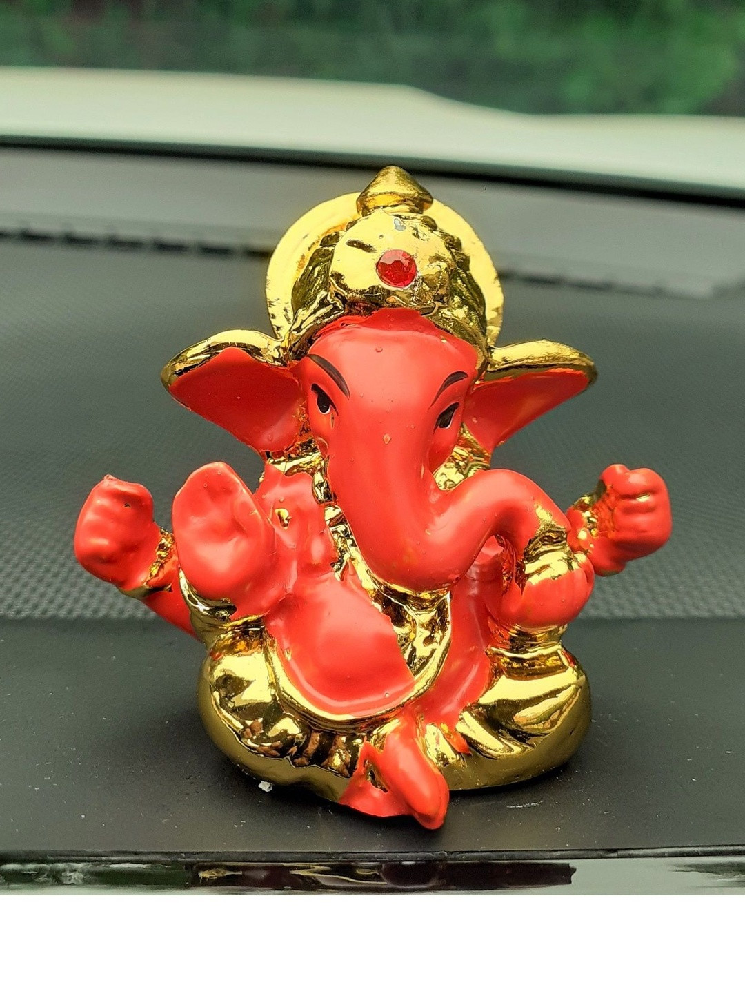 Afterstitch Maroon Lord Ganesh Religious Figurine Showpiece