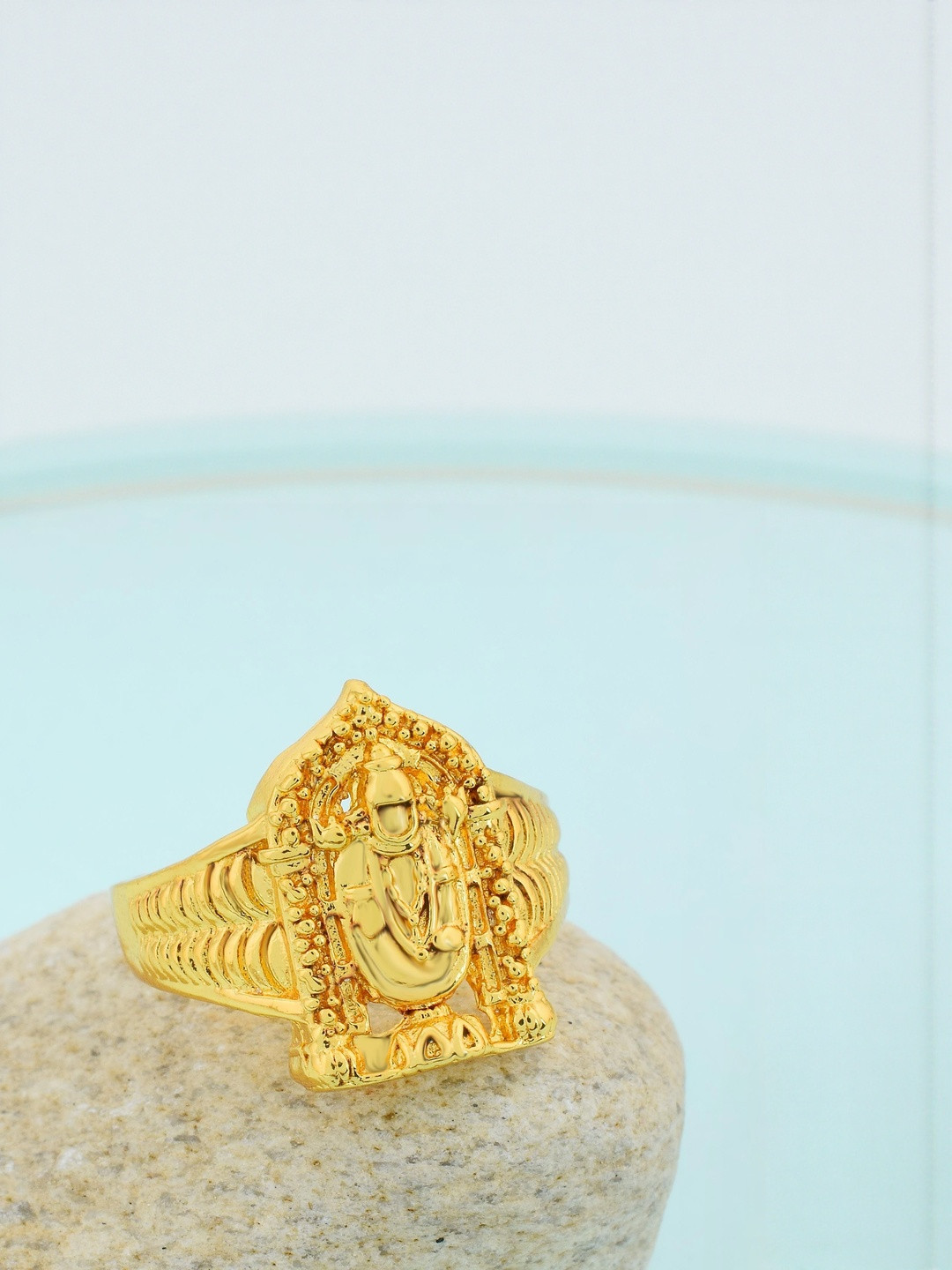Brass Micron Goldplated Tirupati Balaji Finger ring