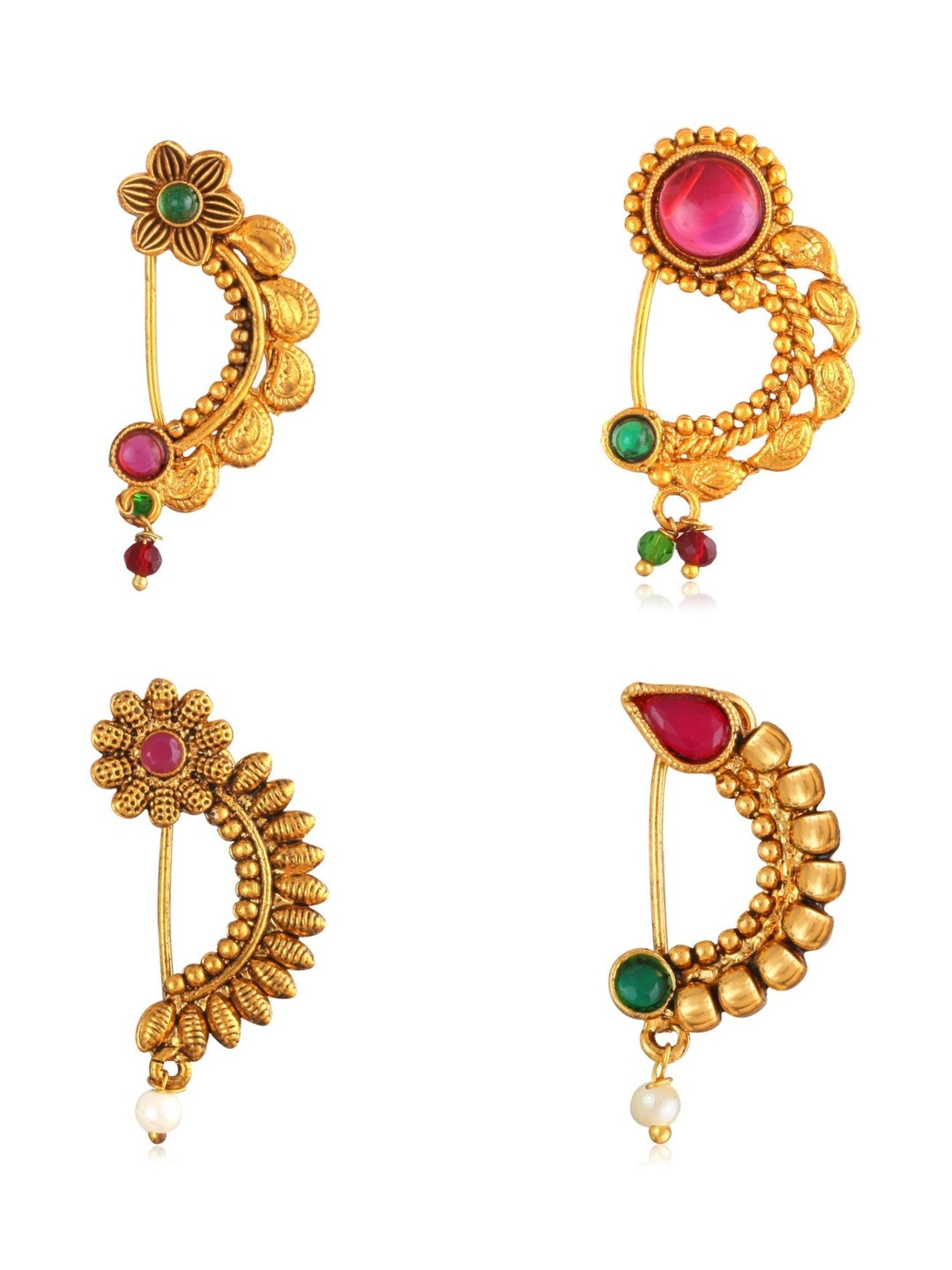 VIVASTRI Women Gold Plated Nath Nose Pins