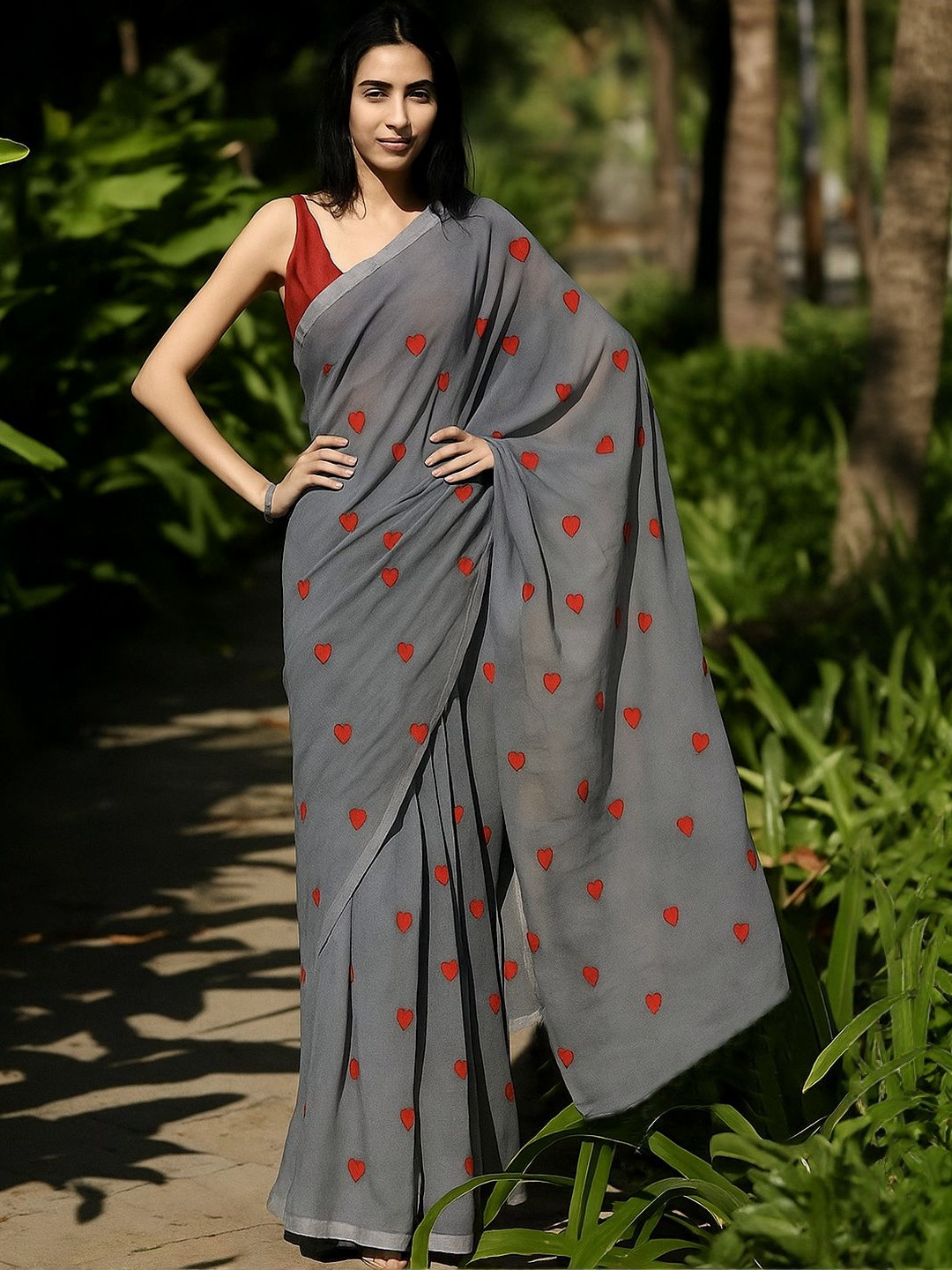 BerMondsey Block Print Saree With Blouse Piece
