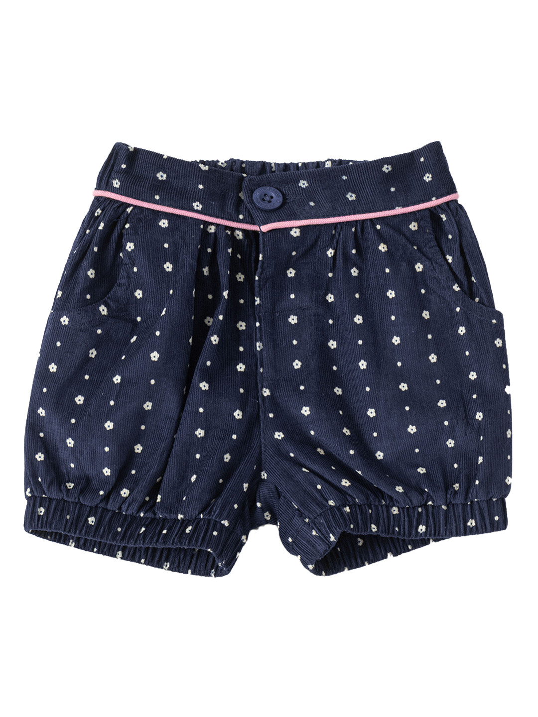 JusCubs Girls Floral Printed Regular Fit Mid-Rise Corduroy Shorts