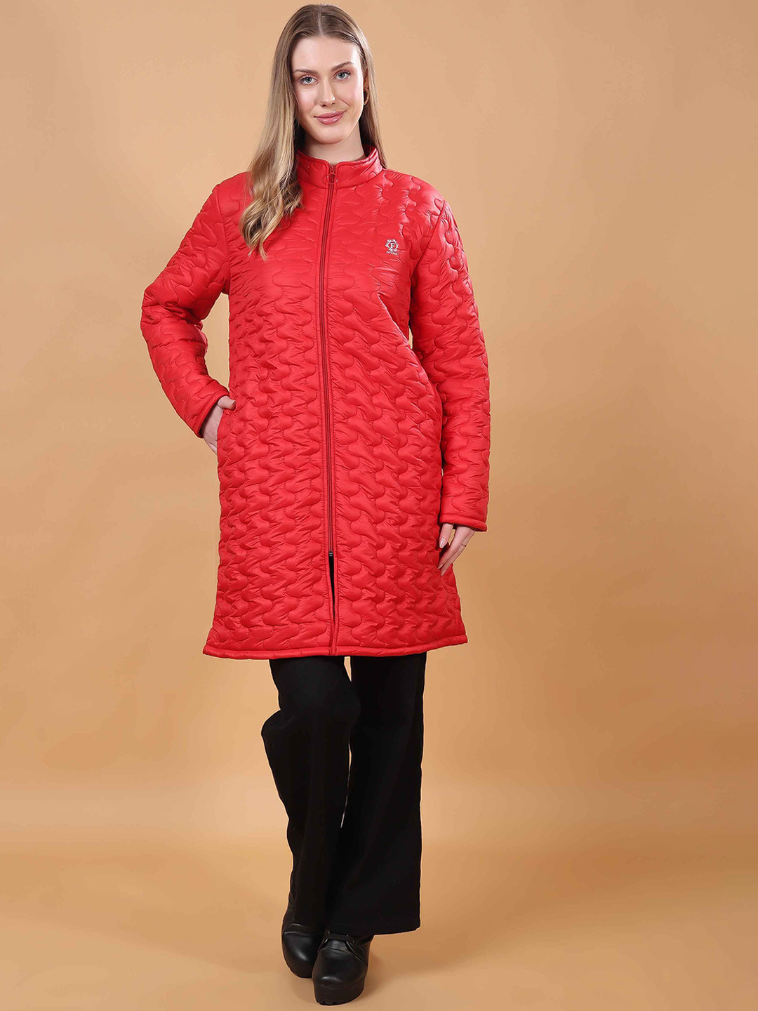 FEYONA Women Mock Collar Solid Padded Jacket