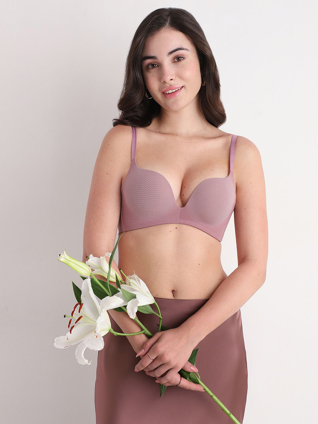 Wacoal Women Padded Non-wired 3/4th-Cup Medium Coverage All day Comfort Pink Push-up Bra