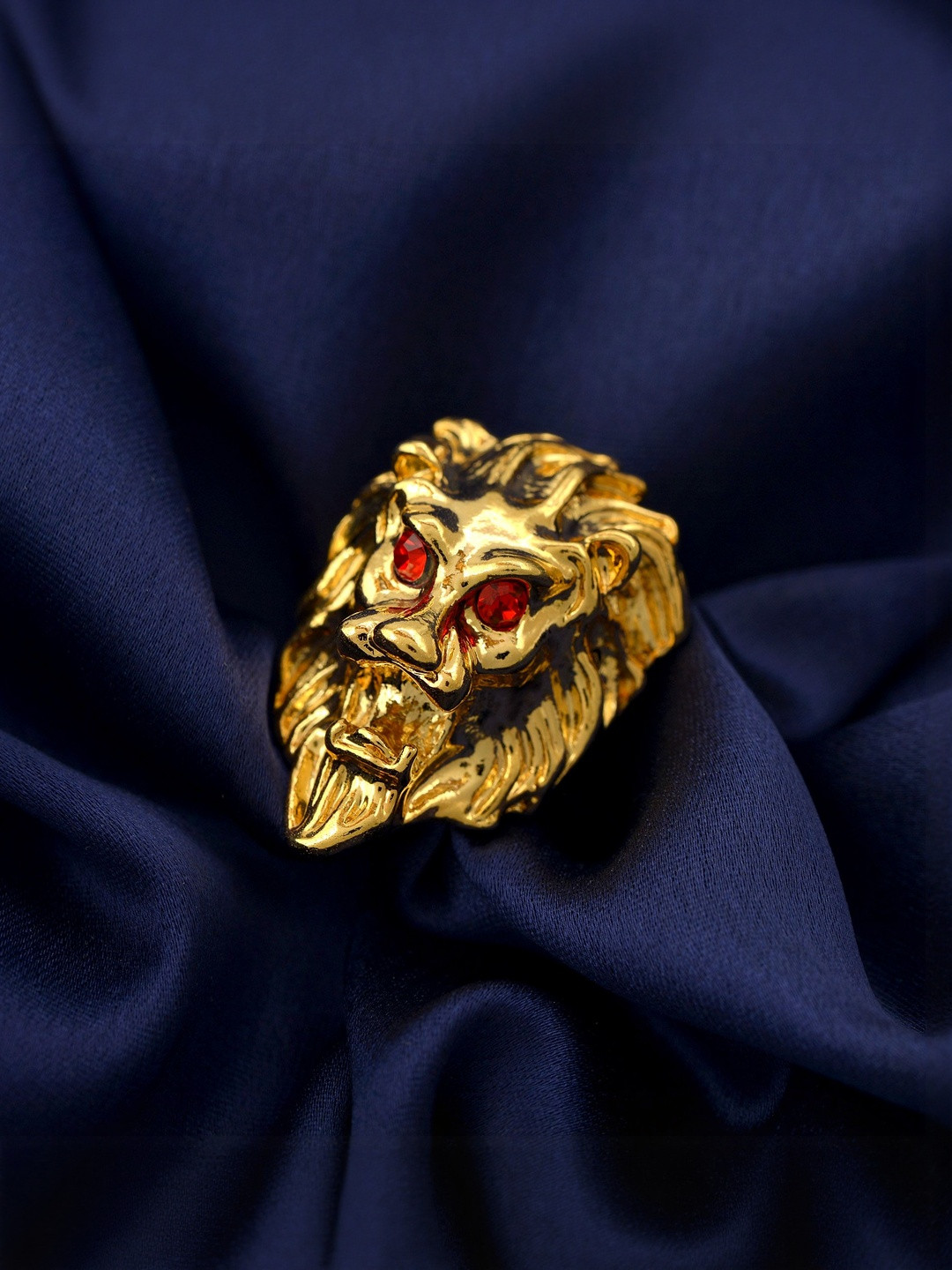 Brass Gold plated, Lion Head, Macho,design Finger ring