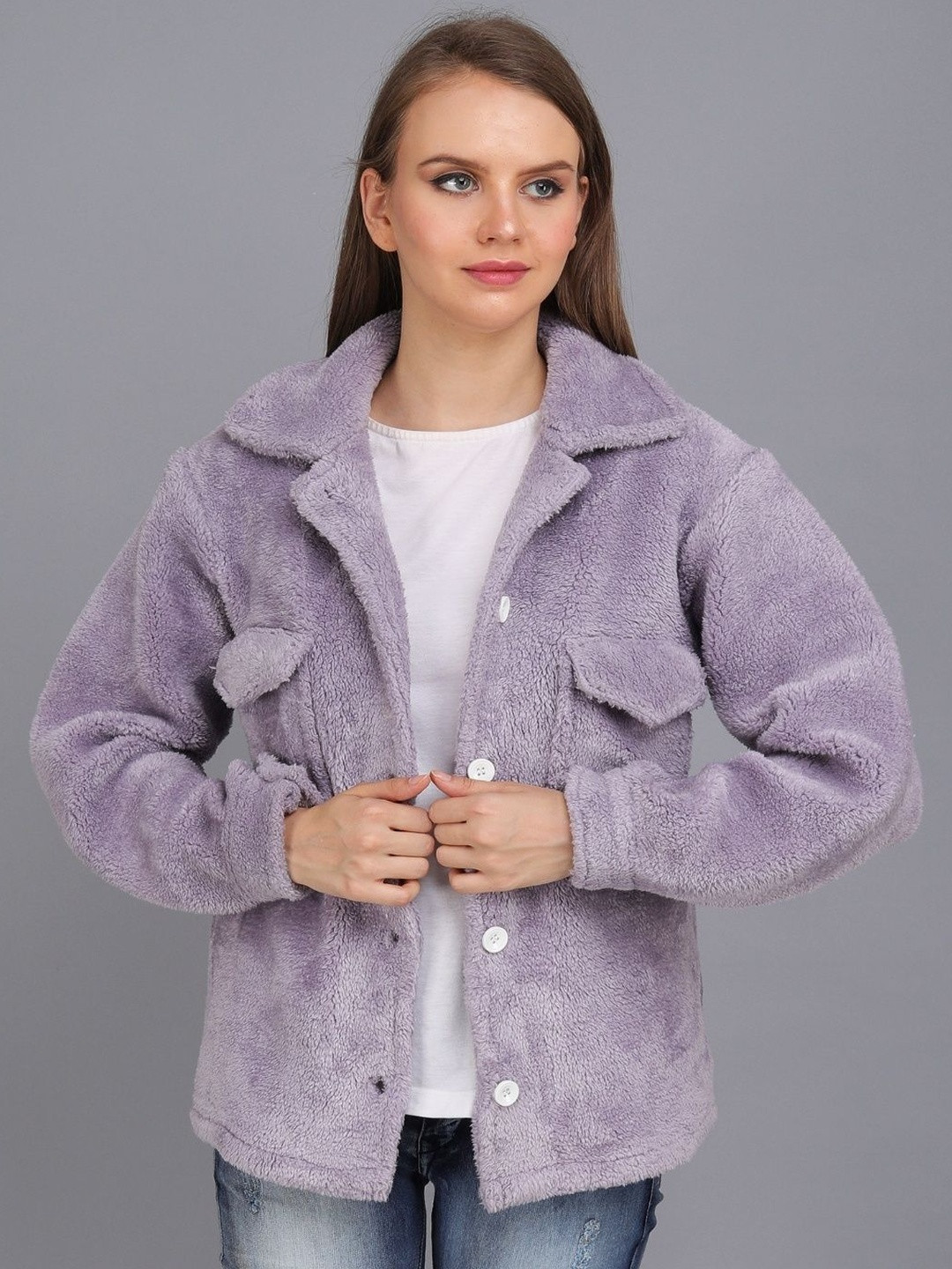 CORSICA Women Faux Fur Spread Collar Jacket