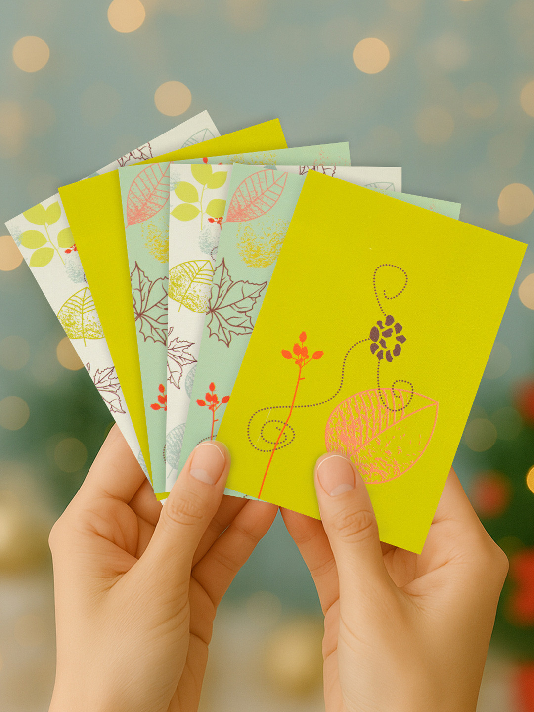 Doodle Set of 12 Printed Gift Of Glee Notecards With Envelopes