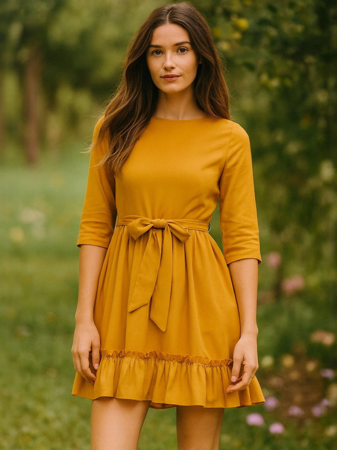 Tiered Dress with 3/4th Sleeves