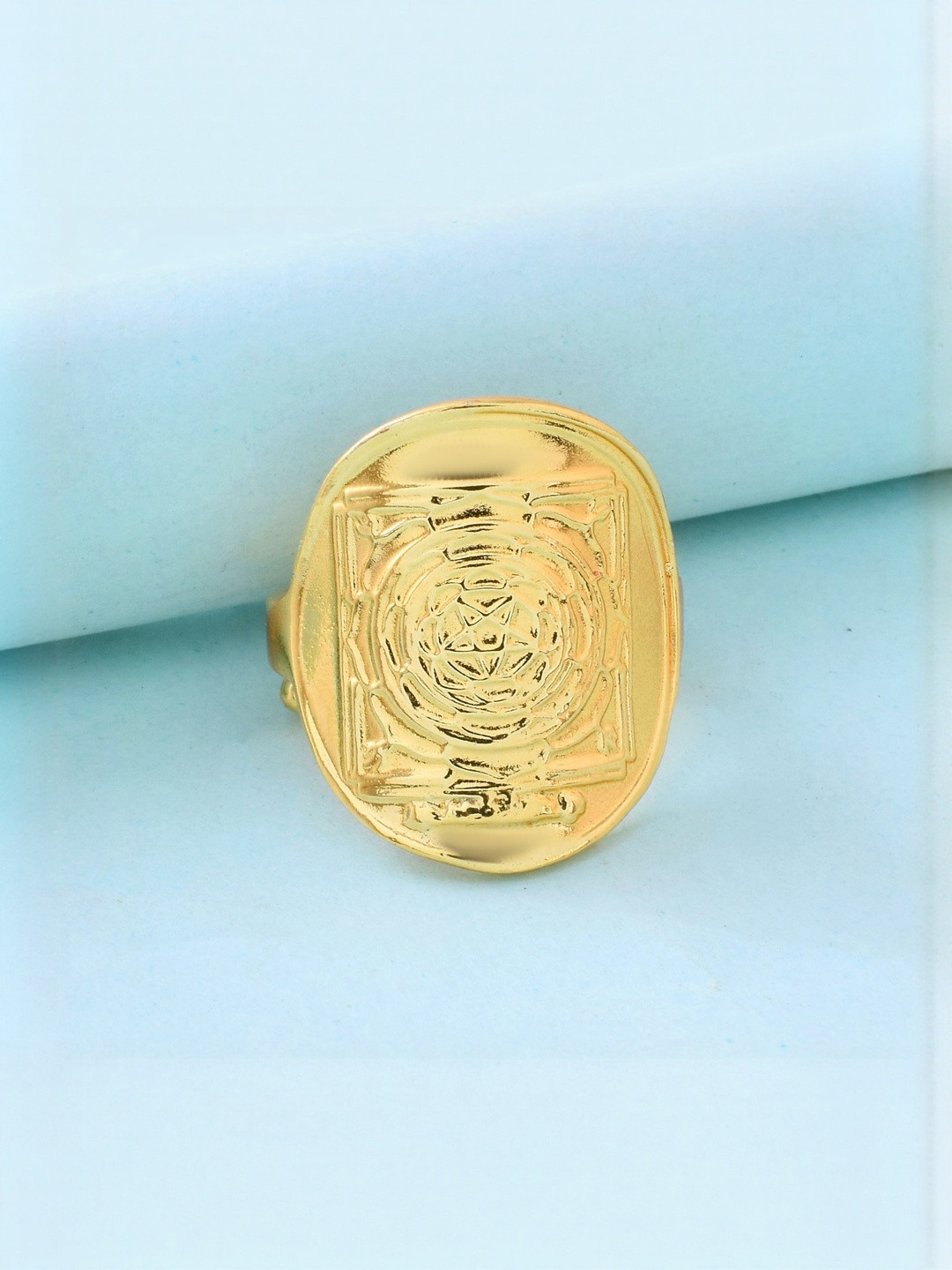 Brass Goldplated Mahamrityunjaya Shiva Mantra Spiritual finger ring