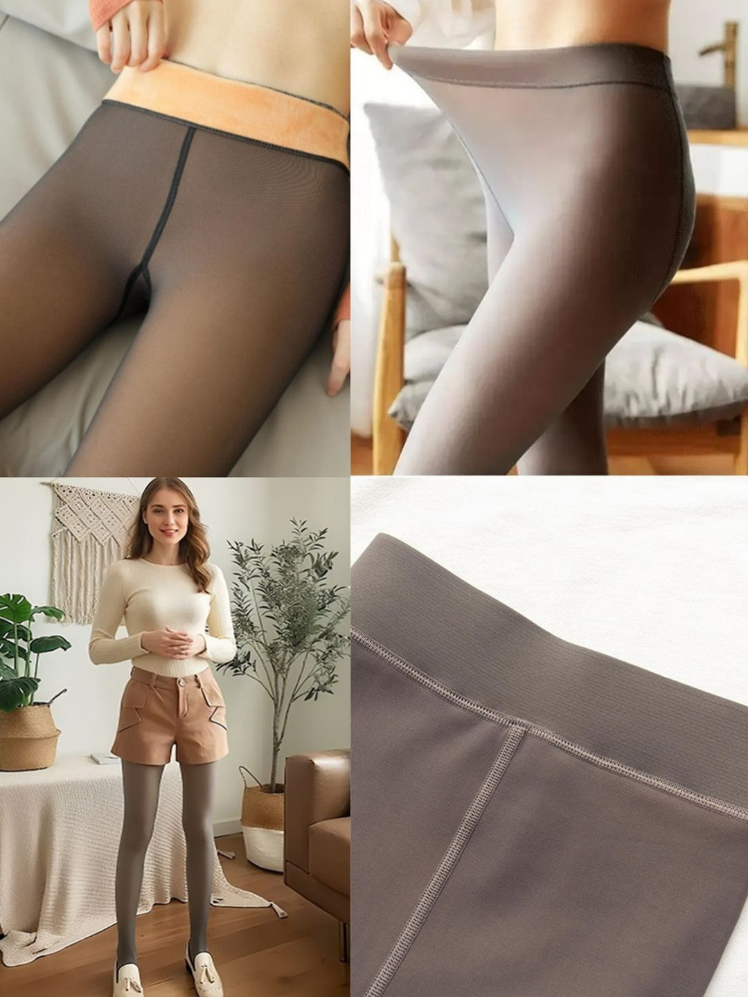 INDUS CLOUD Women Skinny Fit Mid Rise Soft Touch Thermal Skinny Tights