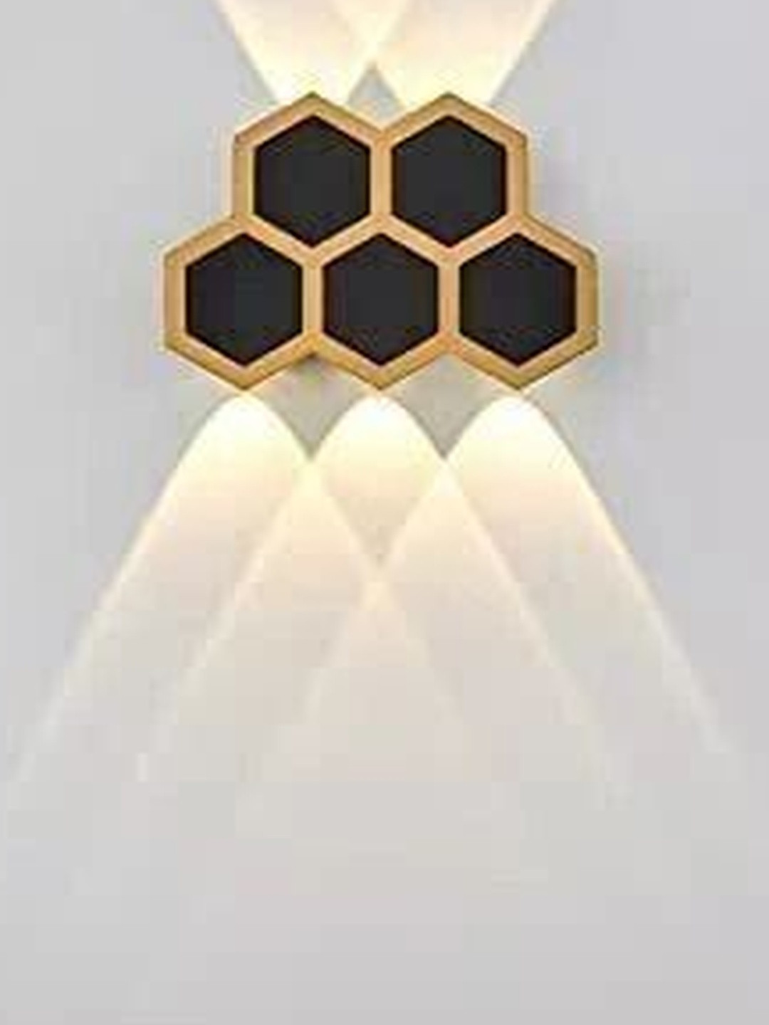 HomesElite Black & Gold-Toned Printed Metal Wall Lamp