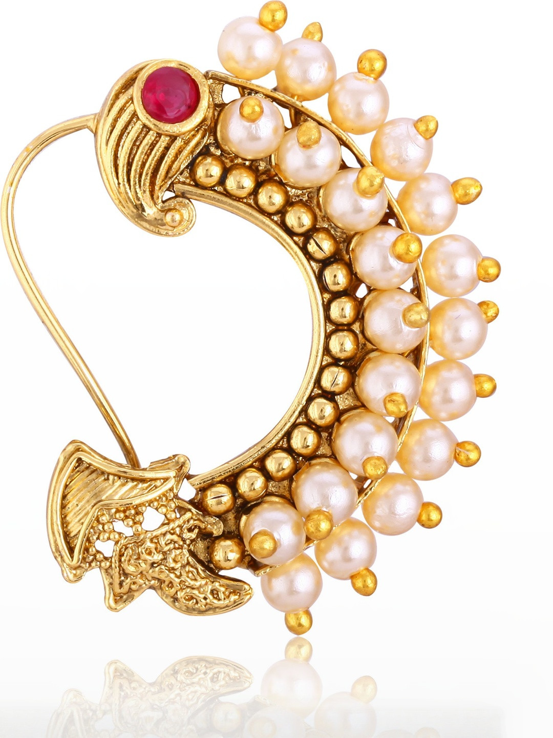 VIVASTRI Women Gold Plated Alloy Nath Nose Pins