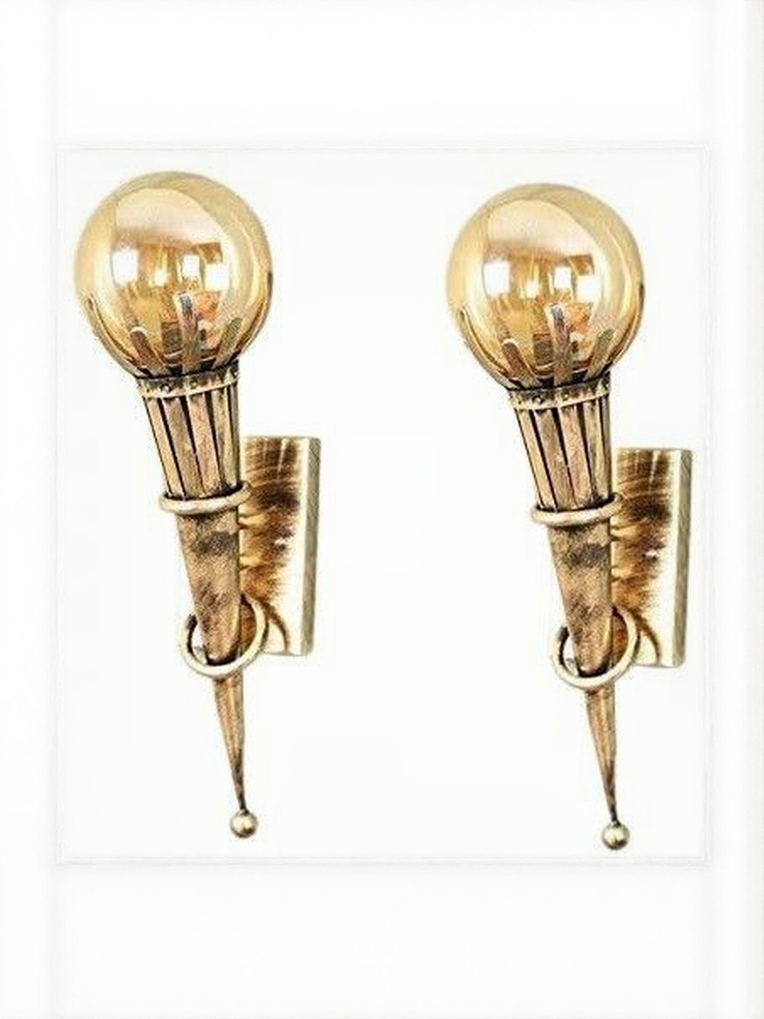 HomesElite Pack of 2 Gold-Toned Mashal Wall Lamp