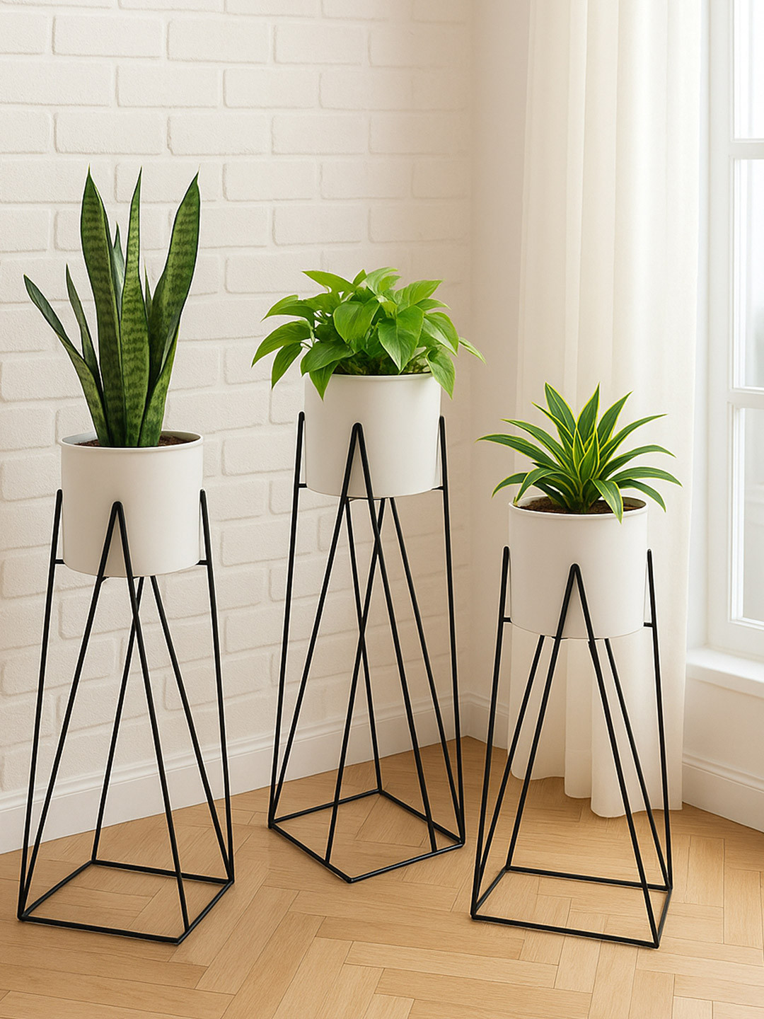 Homesake Set of 3 Metal Pot and Planters