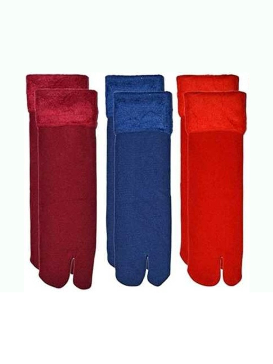 Akeeta Women Multi Color Pack 3 Full Length Wool Blend Socks