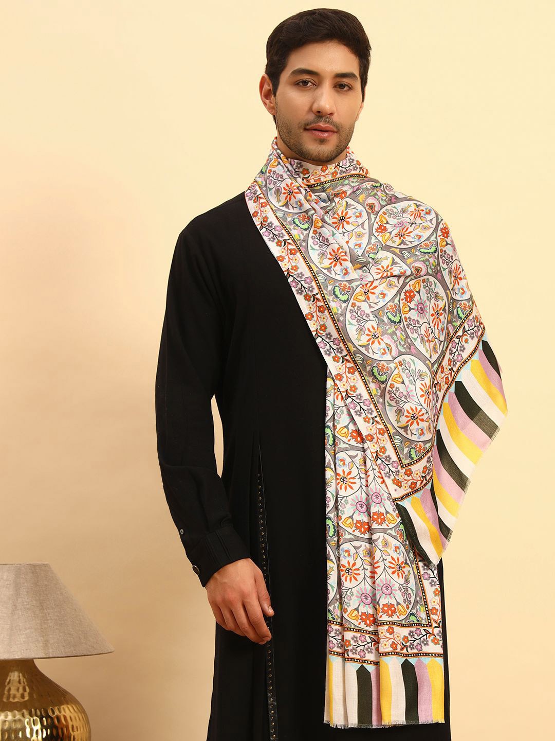 Pashmoda Men Sonata Floral Printed Stole
