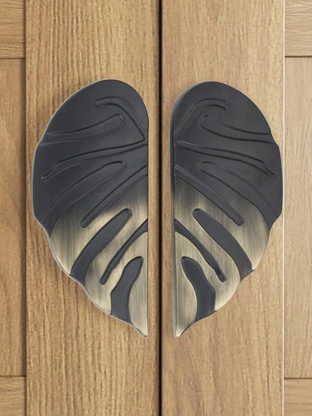 GLOXY Set Of 2 Aluminium 6.5 Inch Leaf Shape Door Handles