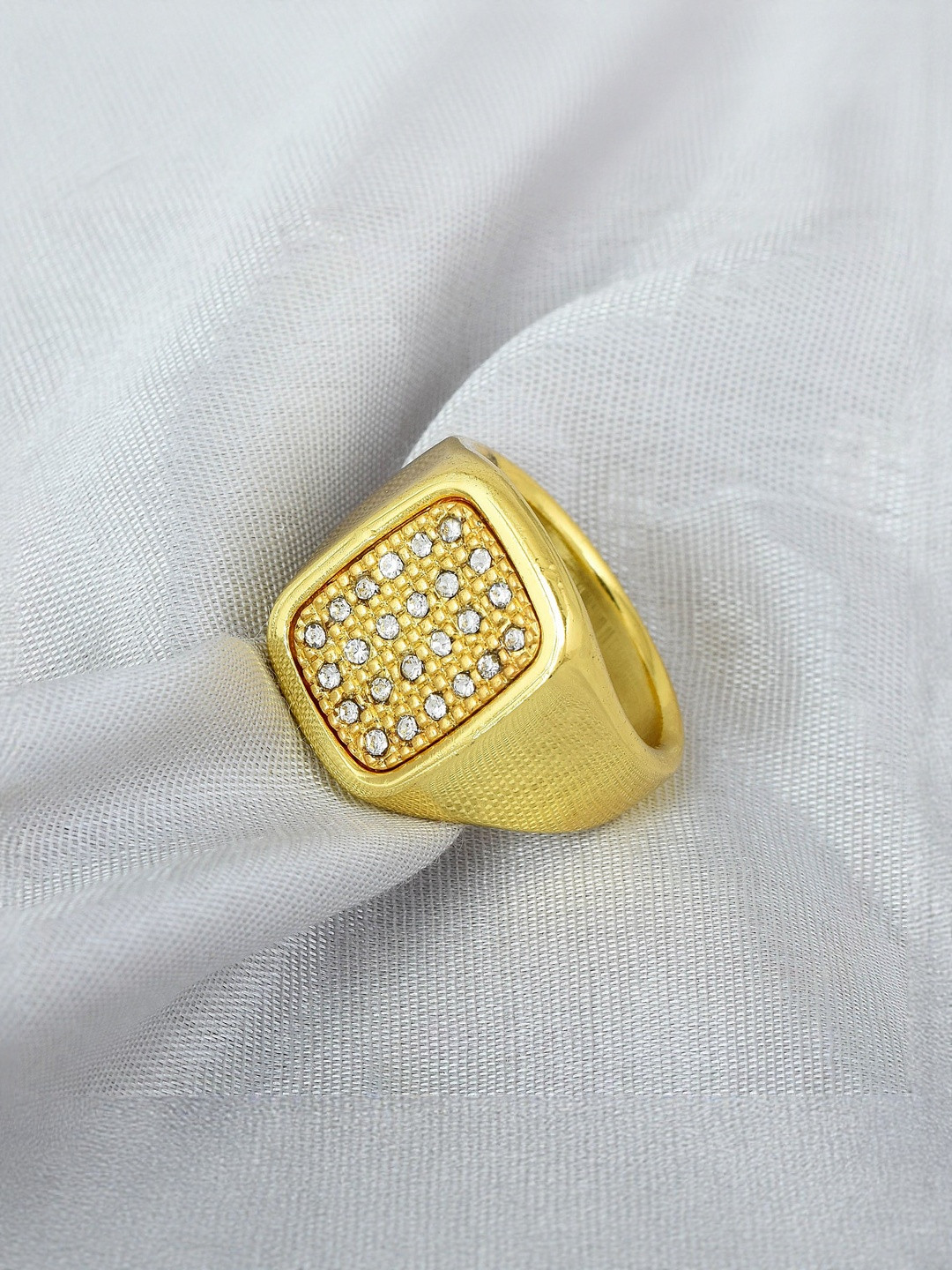 Brass Goldplated American Diamonds Heavy fingerring