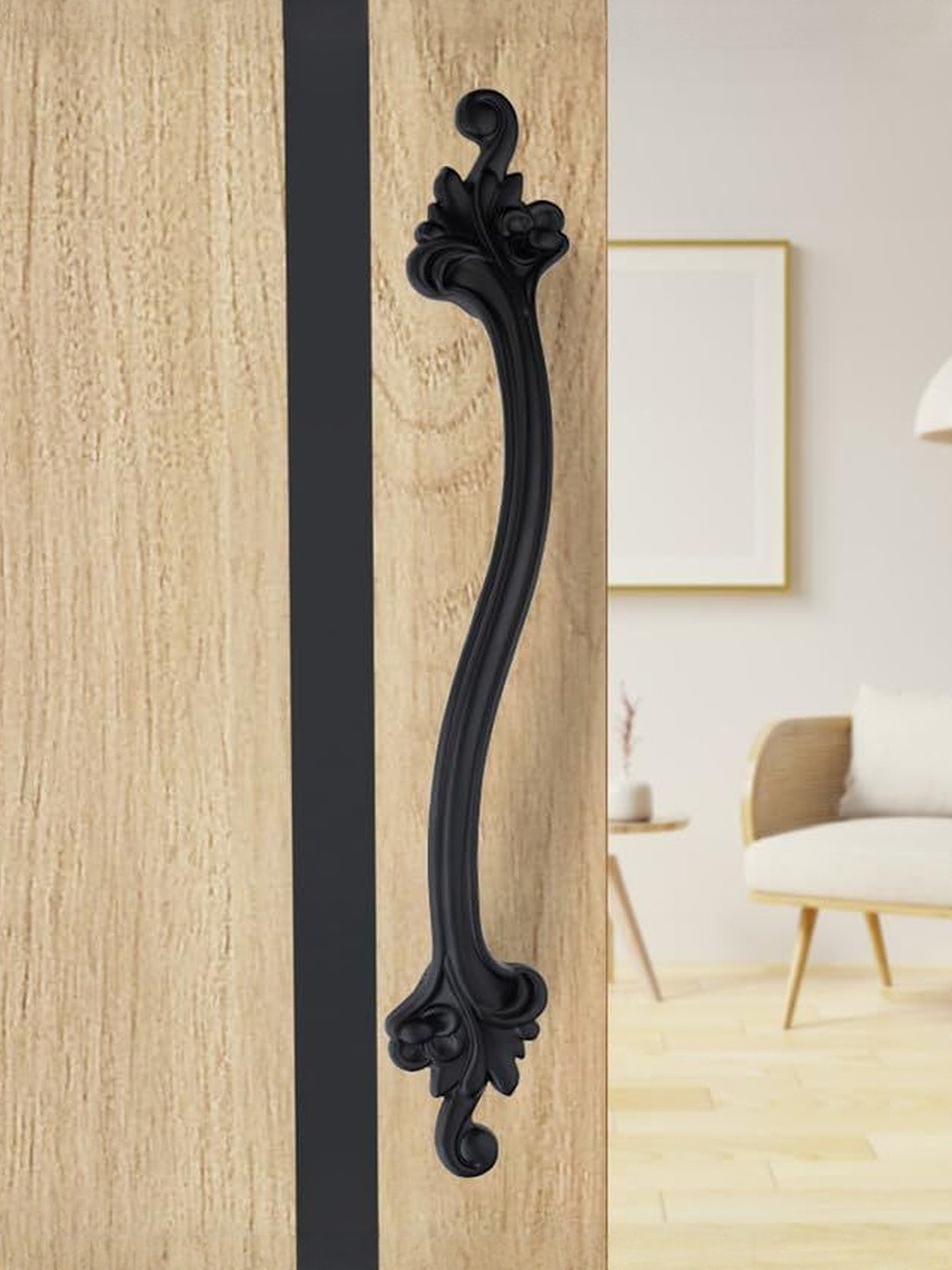 GLOXY Aluminium 14 Inch Flower Design Door Handles for Main Door