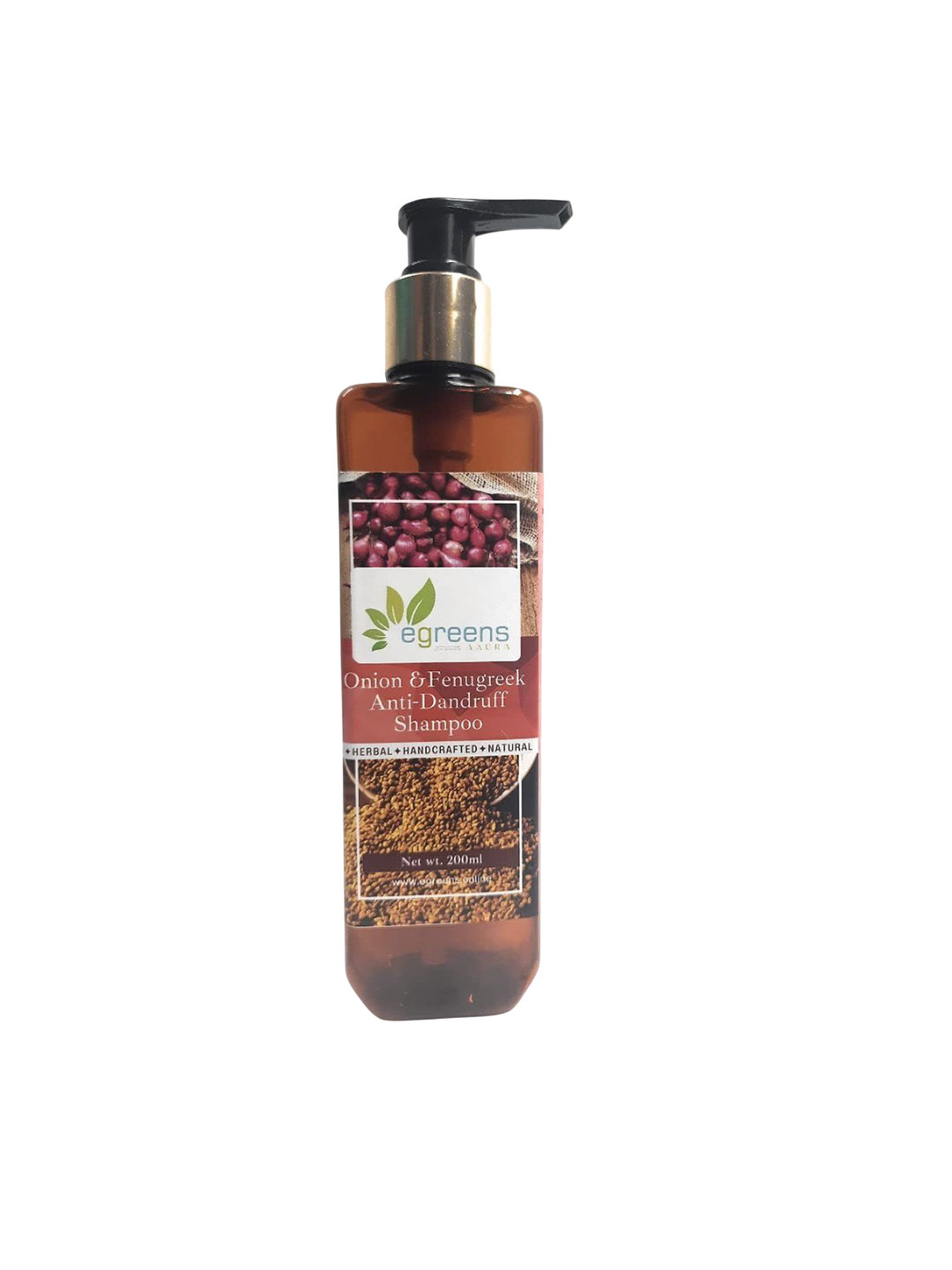 E-GREENS AAURA- glow naturally Onion & Fenugreek Shampoo For Hair Fall - 200 ml