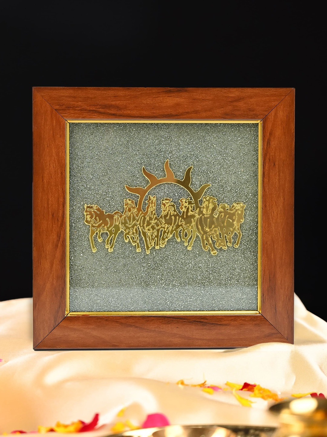 HINDCRAFT Silver & Brown-toned Abstract Full Rim Rectangle Frames