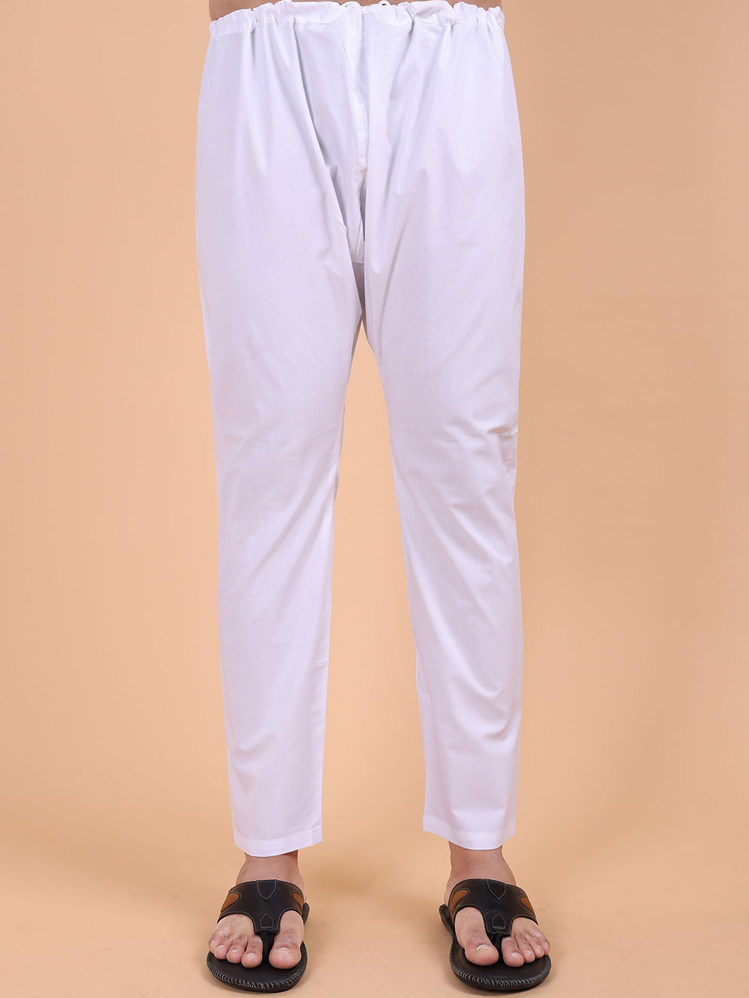 Zeal Men Pure Cotton High-Rise Pyjamas with Adjustable Drawstring