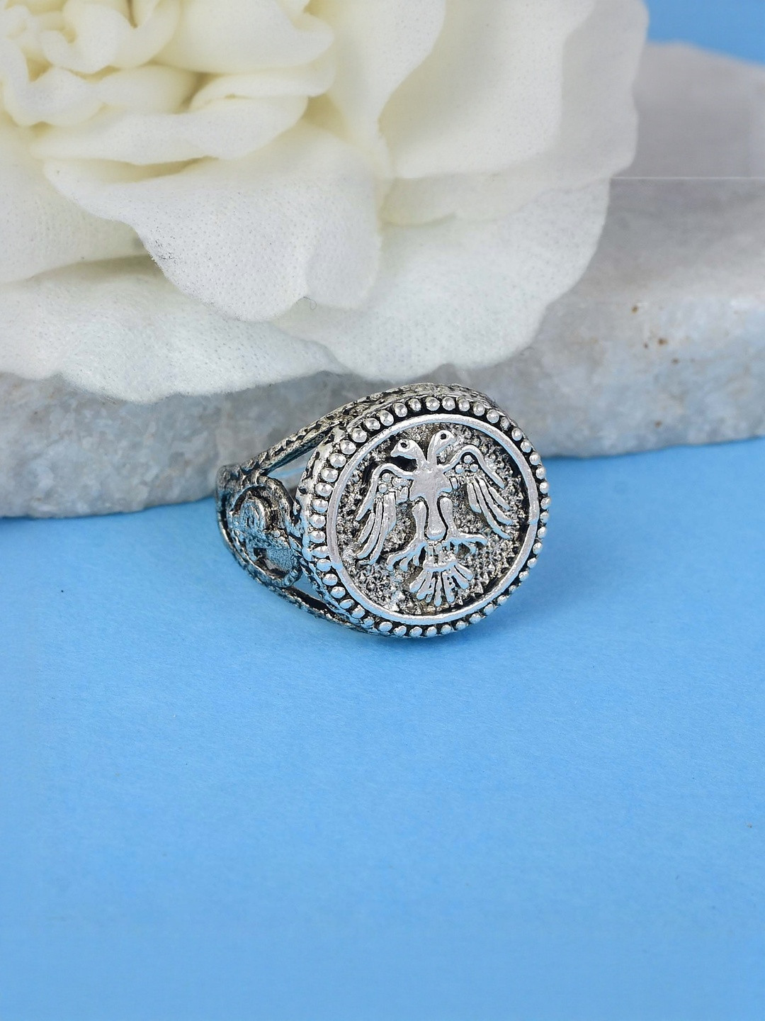 Pewter Antique Finish Phoenix Bird Fashion Finger ring