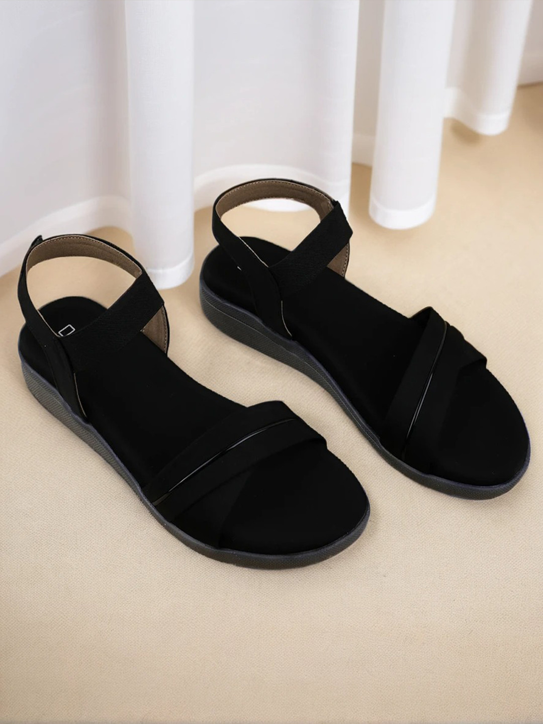 Ozuri Embellished Cushioned Footbed Open Toe Comfort Sandals