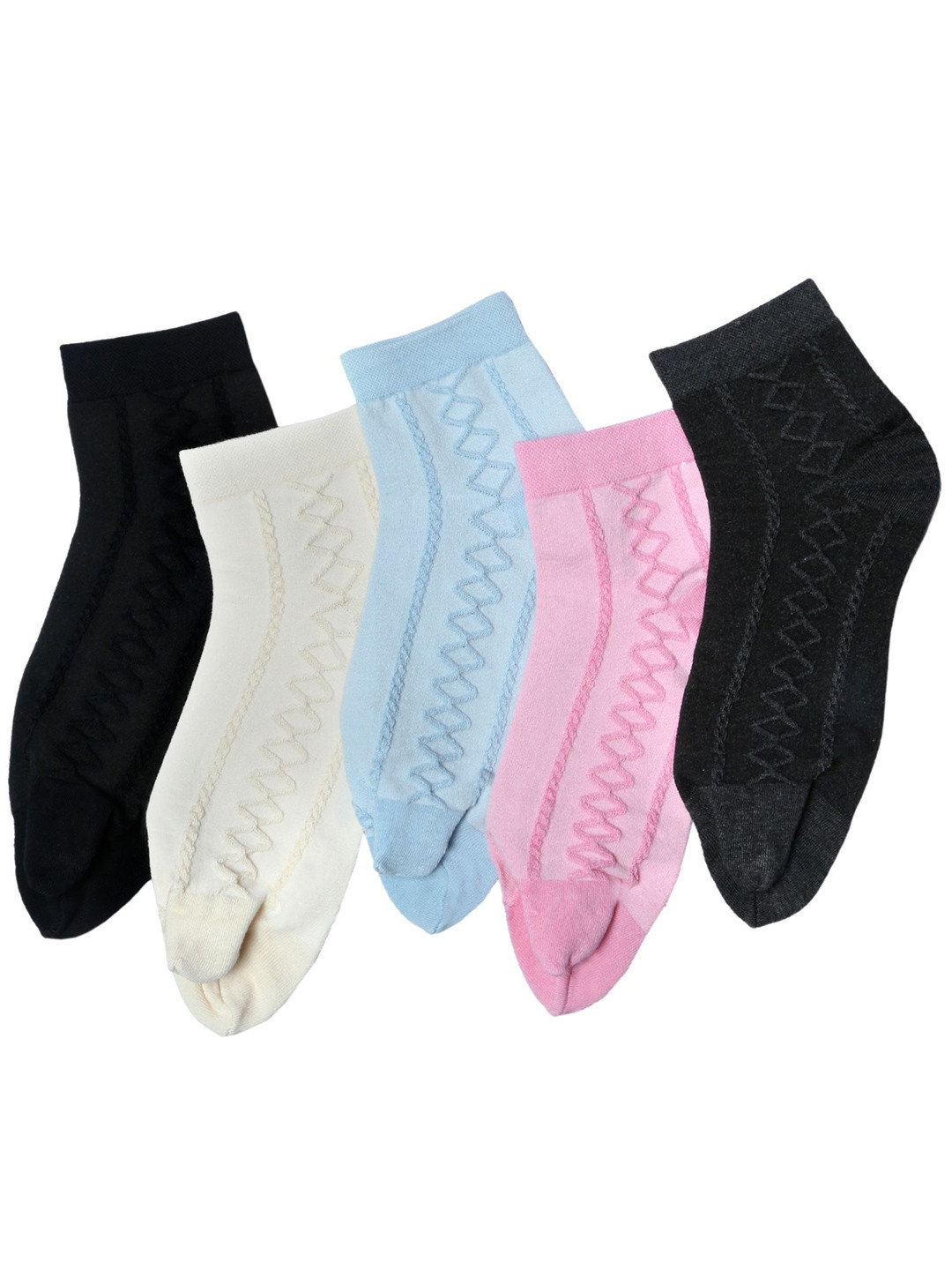N2S NEXT2SKIN Women Pack Of 5 Assorted Ankle Length Thumb Cotton Socks