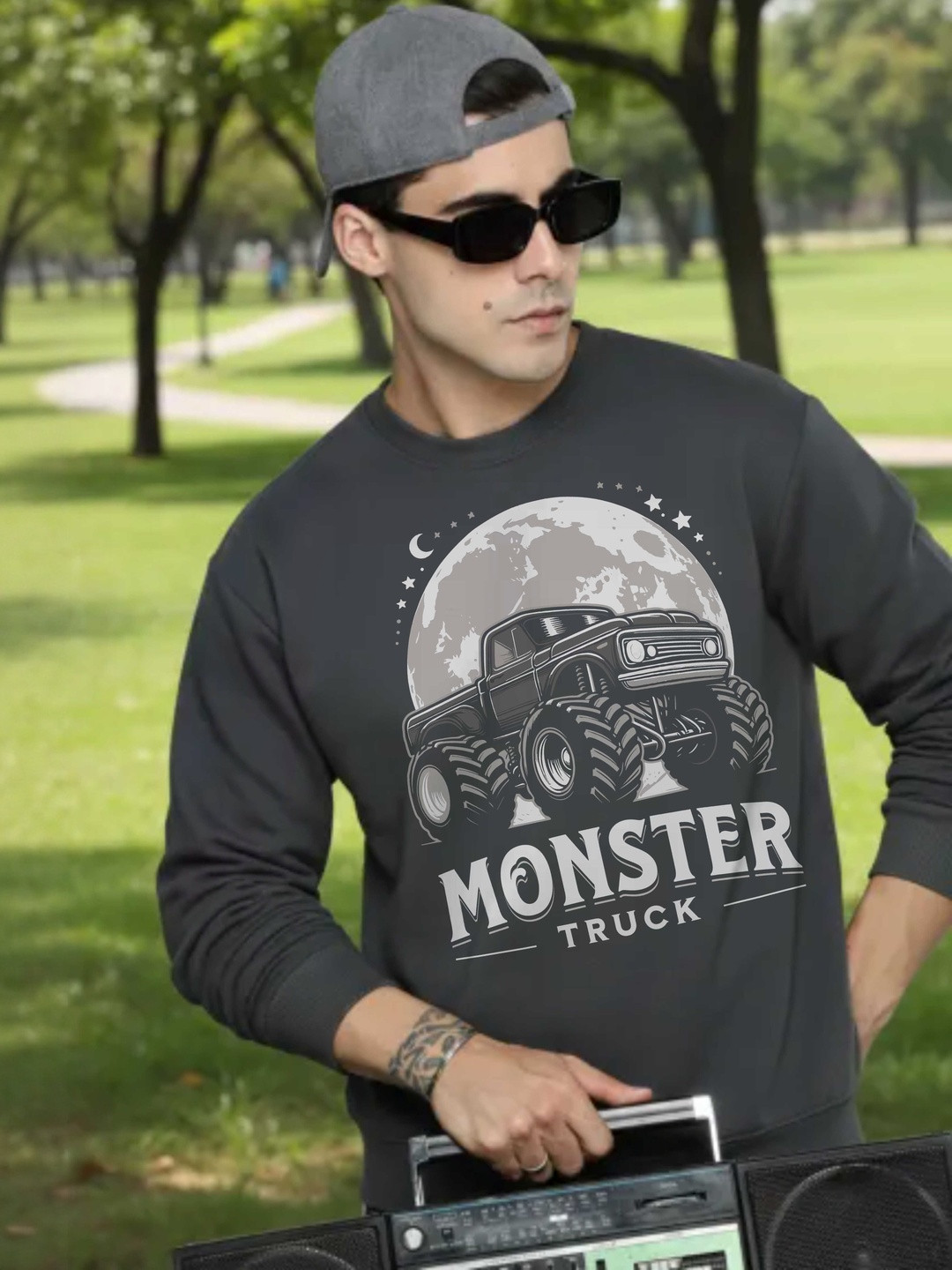 Moda Rapido Mens Printed Round Neck Regular Fit long sleeve sweatshirt