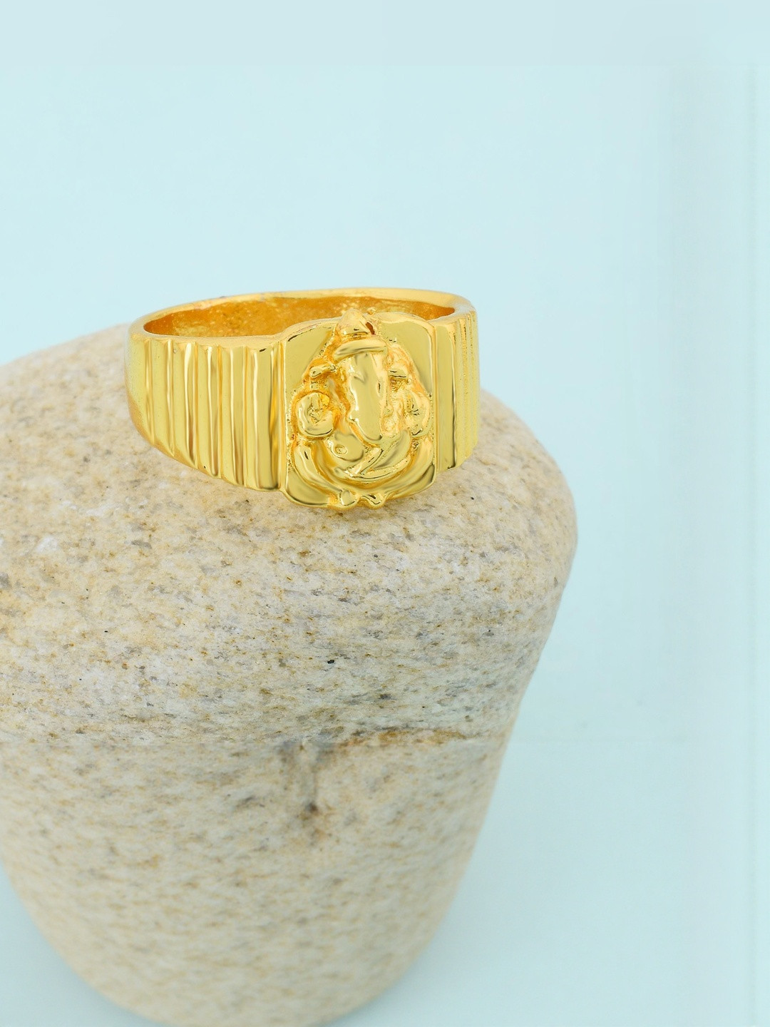 Goldplated Ash-tdhatu Ganesh Ganpati Spiritual finger ring