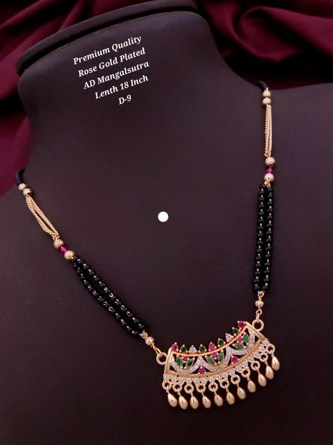 RACHANA FASHION Rose Gold-Plated Artificial Stones Studded Mangalsutra