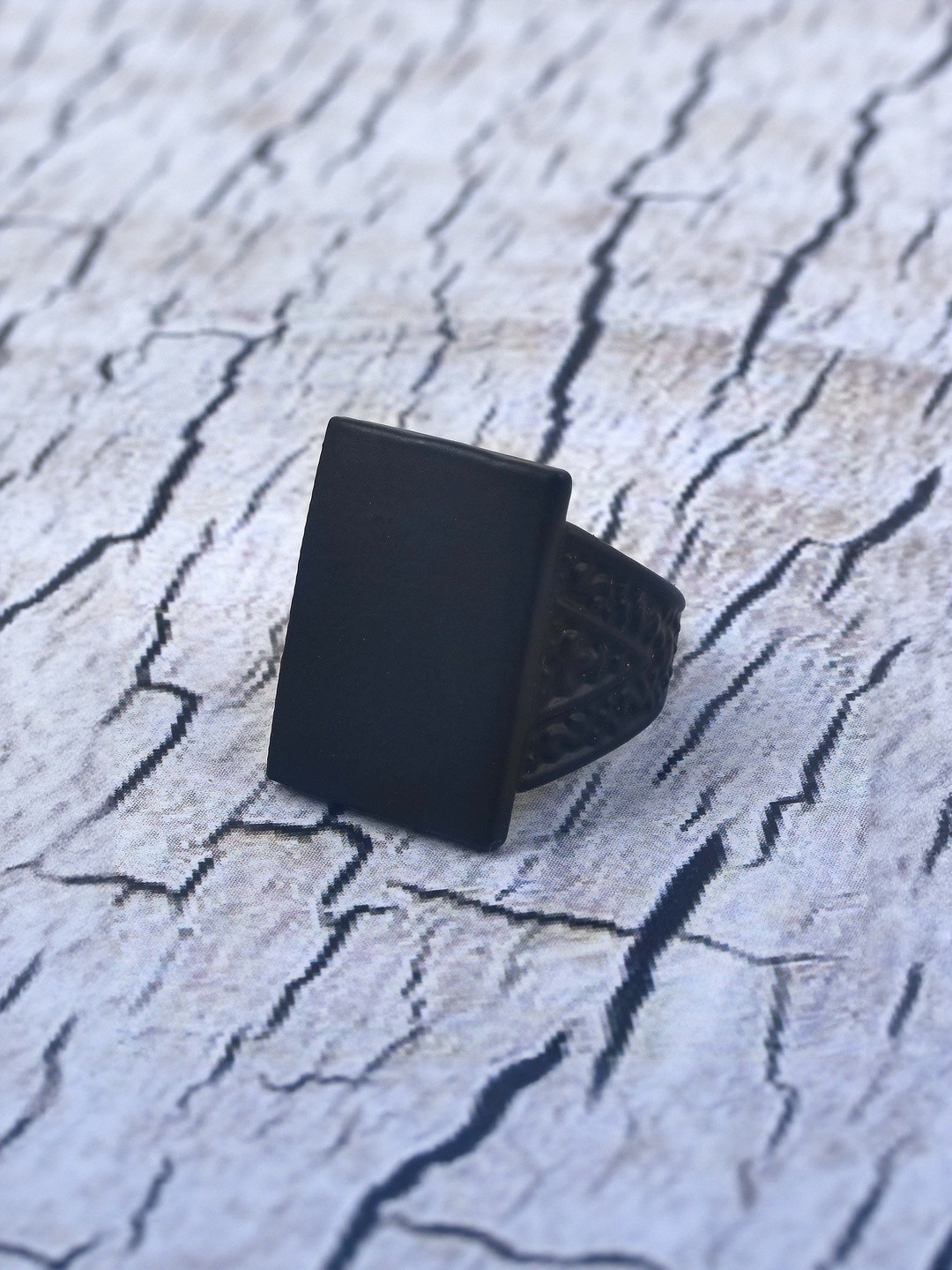 Brass Black Octagon shape Evil protection Fashion finger ring