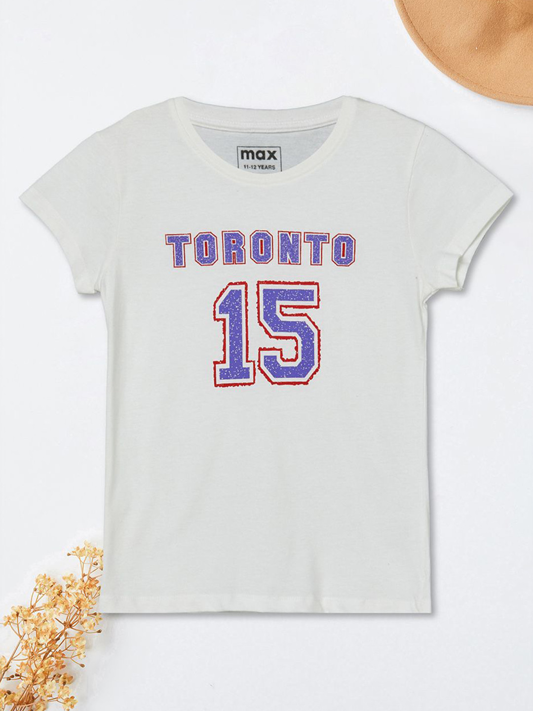 Max Girls Typography Printed White T-shirt