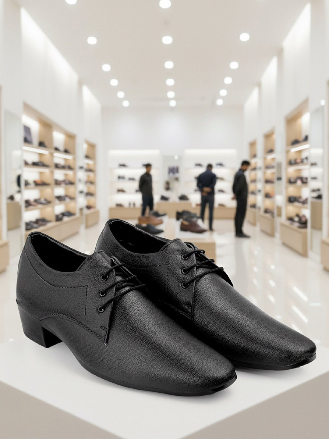 Bxxy Men Height Increasing Lace-up Square Toe Formal Derby Shoes