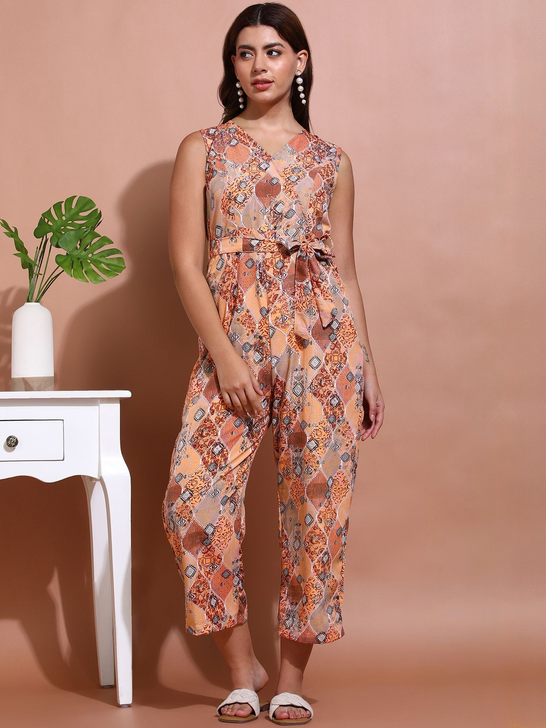 Moda Rapido Printed Basic Jumpsuit