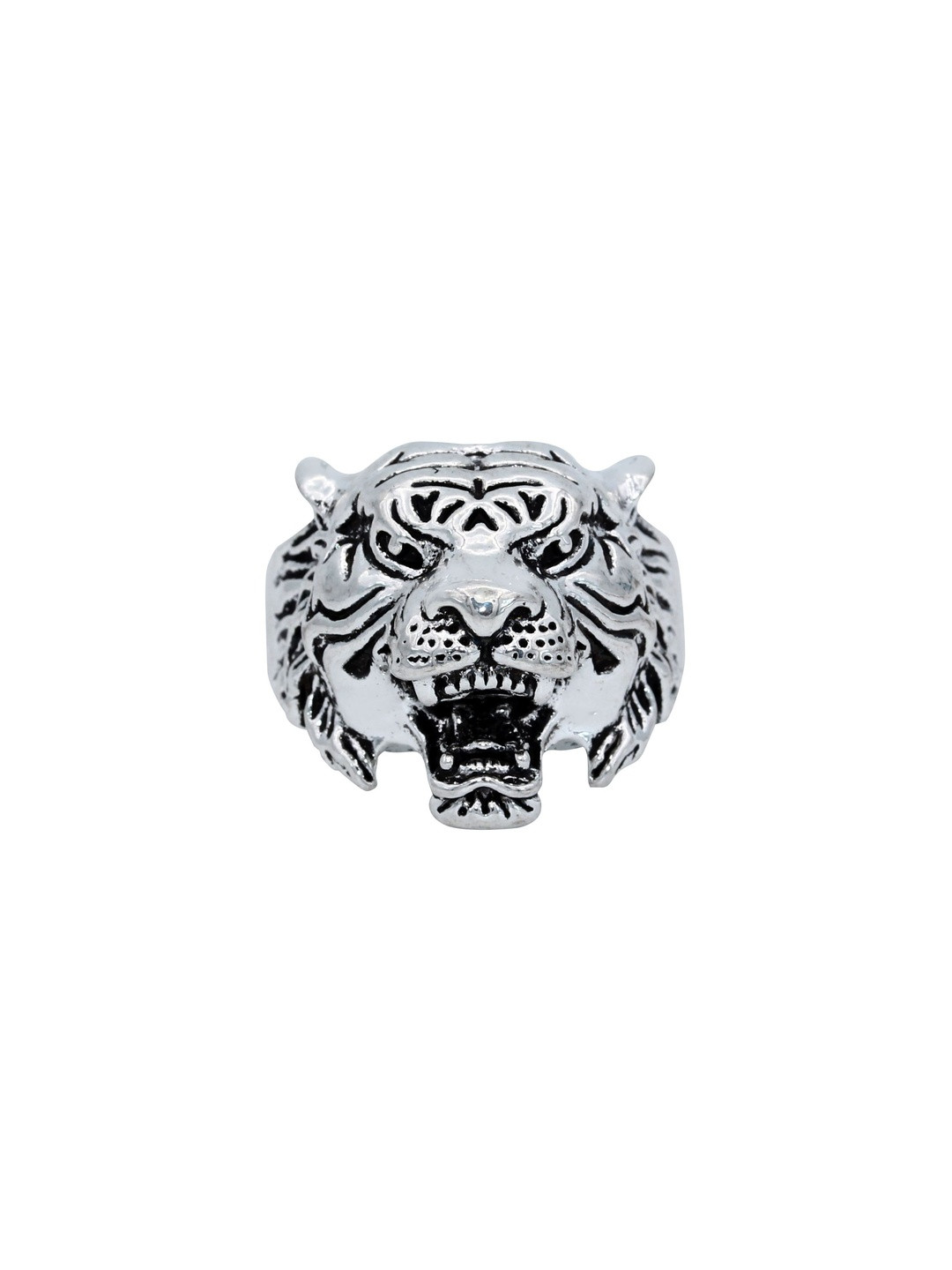Oxidised Antique finish Brass, Hunting Tiger Head Finger ring