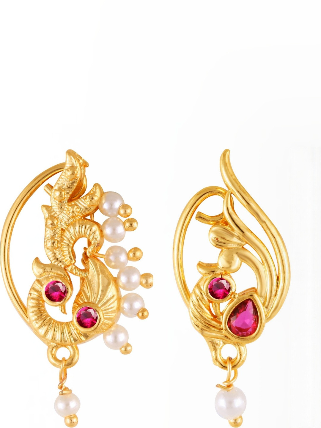 VIVASTRI Women Gold-Plated Nosepin Ring