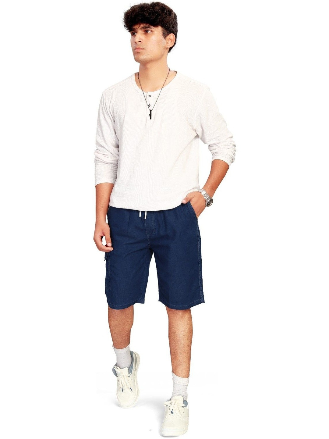 UNOseven Boys Denim Side Pocket Cargo Shorts