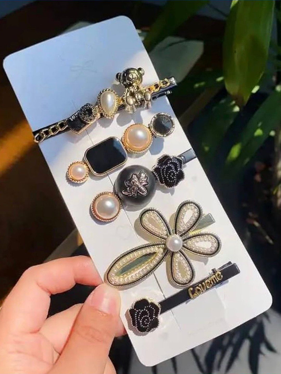 Radhya Accessories Women Set of 5 Vintage Korean Hair Clip