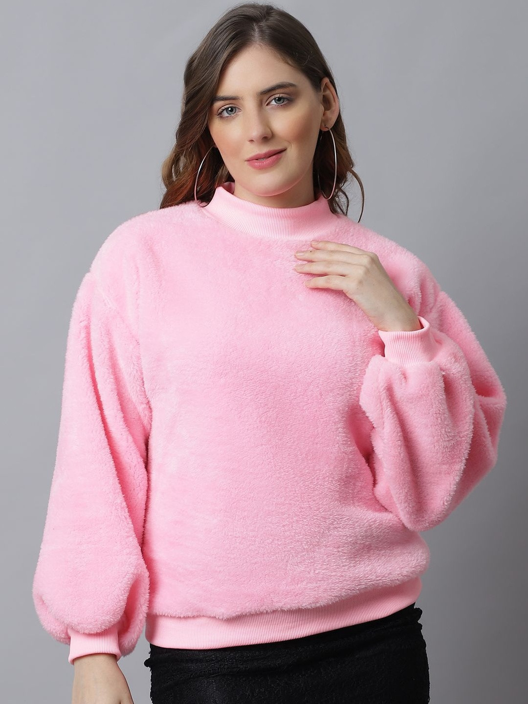 CORSICA Women Faux Fur Turtle Neck Pullover