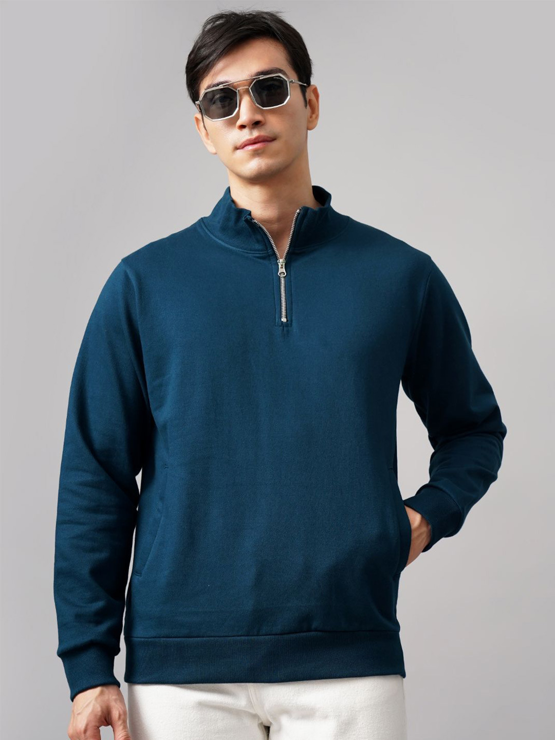 PAUL STREET Long Sleeves High Neck Cotton Sweatshirt