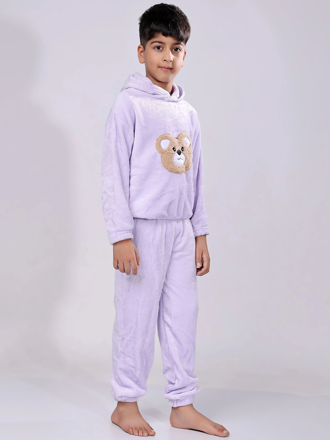 Chawla Uttam Kids Printed Hooded Sweatshirt With Joggers