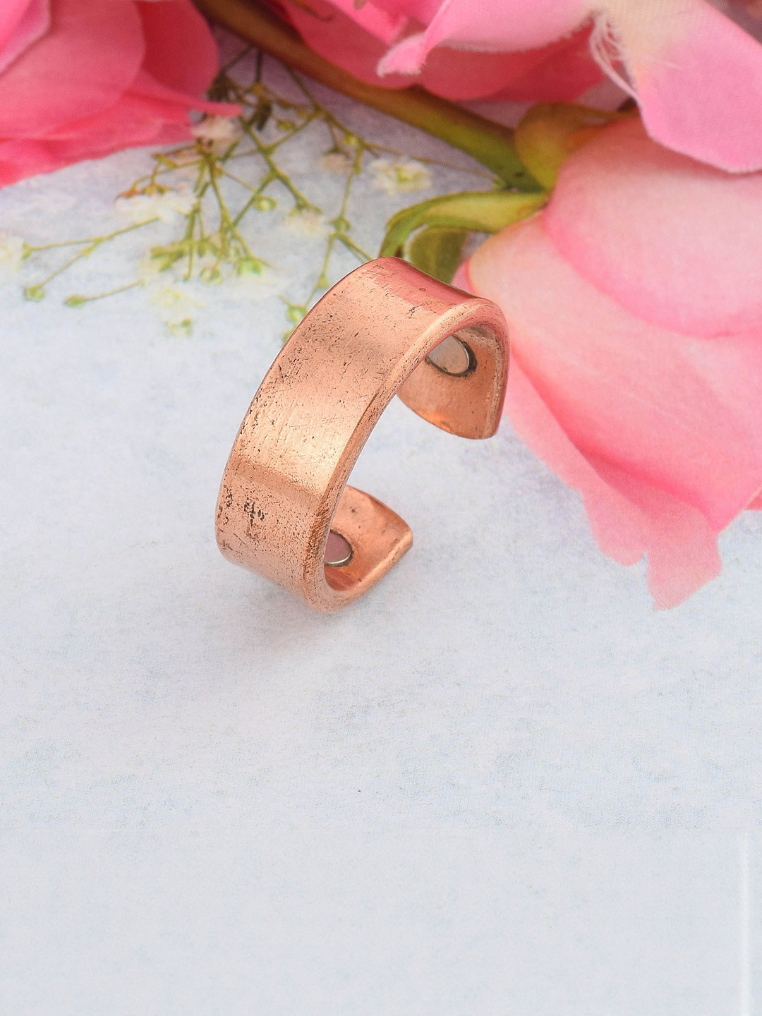 Pure Copper (Tamba) Magnetic Cuff Ring Unisex health benificial Statement Ring